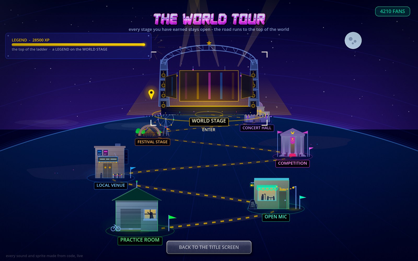 The tour map, with the whole road open